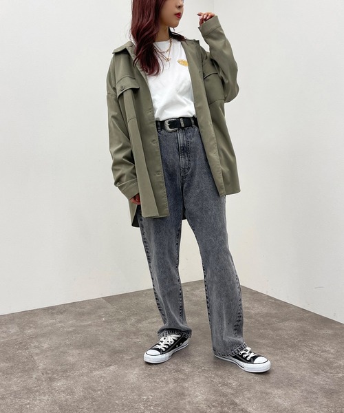 apres jour mignon(アプレジュールミニョン)の「BIG CPOシャツ【ZOZOTOWN限定アイテム】(シャツ/ブラウス・レディース・ブラック/ダークグリーン/カーキ・X-LARGE/フリー)」の16枚目の写真