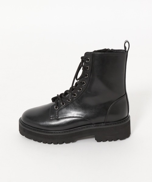 mysty woman（ミスティウーマン）の「厚底レースアップブーツ 219902（ブーツ・レディース・ブラック/アイボリー・MEDIUM/LARGE）」の8枚目の写真