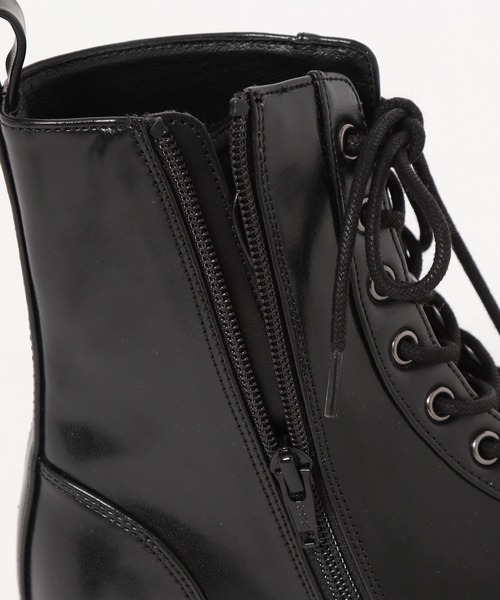 mysty woman（ミスティウーマン）の「厚底レースアップブーツ 219902（ブーツ・レディース・ブラック/アイボリー・MEDIUM/LARGE）」の12枚目の写真