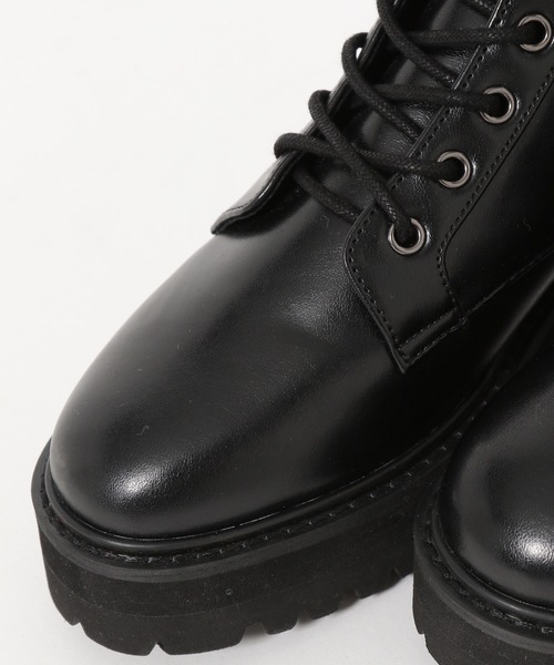 mysty woman（ミスティウーマン）の「厚底レースアップブーツ 219902（ブーツ・レディース・ブラック/アイボリー・MEDIUM/LARGE）」の13枚目の写真