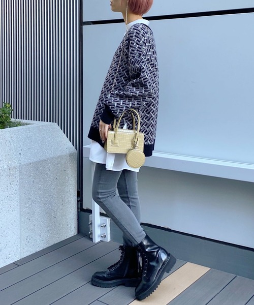 mysty woman（ミスティウーマン）の「厚底レースアップブーツ 219902（ブーツ・レディース・ブラック/アイボリー・MEDIUM/LARGE）」の16枚目の写真