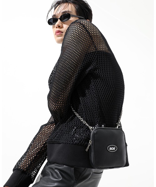 BASIC COTTON(ベーシックコットン)の「A'GEM/9 × .kom『BASIC COTTON/ベーシックコットン』UNISEX Mesh MTM/ベーシック ユニセックス メッシュ ロングスリーブ(Tシャツ/カットソー・メンズ・ブラック・FREE)」の3枚目の写真