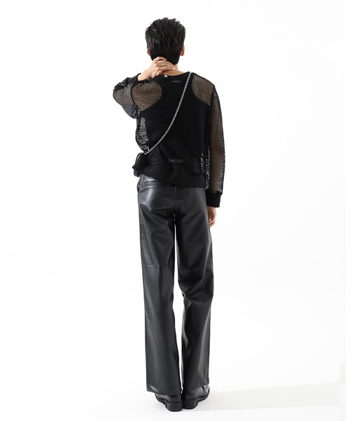 BASIC COTTON(ベーシックコットン)の「A'GEM/9 × .kom『BASIC COTTON/ベーシックコットン』UNISEX Mesh MTM/ベーシック ユニセックス メッシュ ロングスリーブ(Tシャツ/カットソー・メンズ・ブラック・FREE)」の2枚目の写真