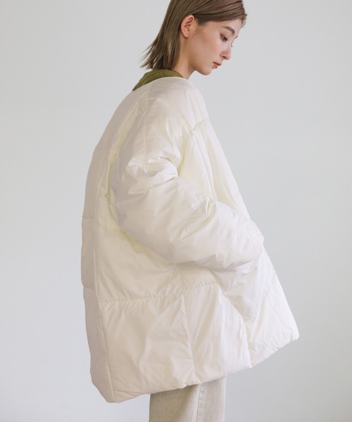 select MOCA(セレクトモカ)の「ノーカラーパッファーコート(ダウンジャケット/コート・レディース・ホワイト/ブラック・FREE)」の17枚目の写真