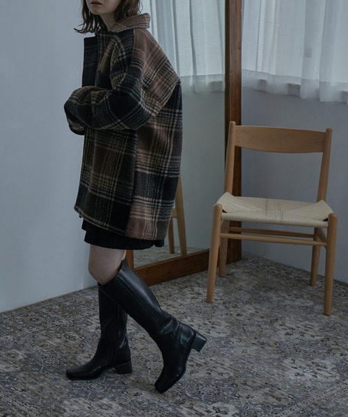 etoll.（エトル）の「フェイクウール チェック柄ジャケット（テーラードジャケット・レディース・ベージュ/ブラウン・M/L）」の17枚目の写真