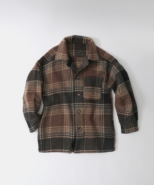 etoll.（エトル）の「フェイクウール チェック柄ジャケット（テーラードジャケット・レディース・ベージュ/ブラウン・M/L）」の14枚目の写真