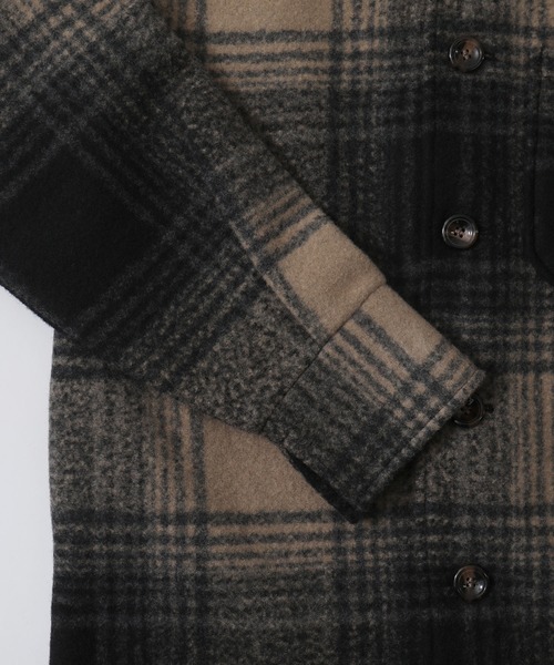 etoll.（エトル）の「フェイクウール チェック柄ジャケット（テーラードジャケット・レディース・ベージュ/ブラウン・M/L）」の5枚目の写真