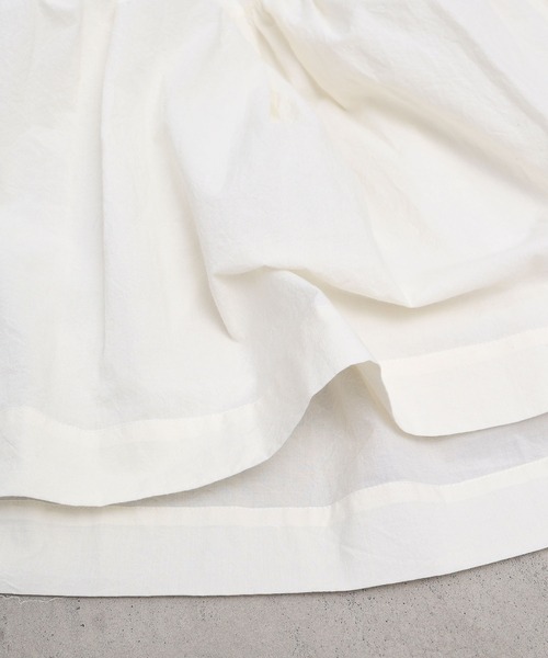 chambre de charme(シャンブルドゥシャーム)の「cdc 綿シルクローン伊吹染ティアードスカート(スカート・レディース・オフホワイト/ピンク/ブラック・FREE)」の12枚目の写真