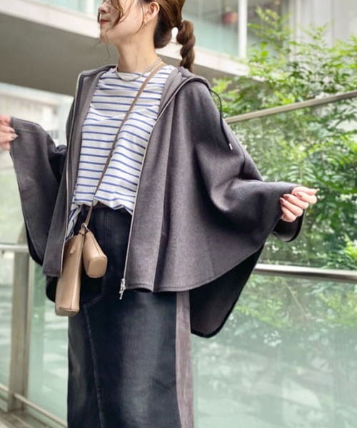 ✨極美品 リヴドロワ ウールライク ジャージ ポンチョコート
