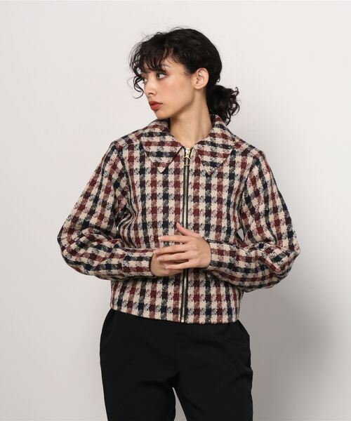 MAISON SCOTCH(メゾンスコッチ)の「ショートツウィードブルゾン【162524】(ブルゾン・レディース・ブラウン系その他・X-SMALL/SMALL)」の7枚目の写真