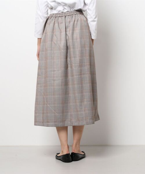 ehka sopo（エヘカソポ）の「グレンチェックギャザースカート（スカート・レディース・ベージュ/ブラウン/グレー・ﾌﾘ-）」の4枚目の写真