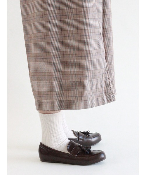 ehka sopo（エヘカソポ）の「グレンチェックギャザースカート（スカート・レディース・ベージュ/ブラウン/グレー・ﾌﾘ-）」の15枚目の写真