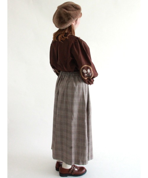 ehka sopo（エヘカソポ）の「グレンチェックギャザースカート（スカート・レディース・ベージュ/ブラウン/グレー・ﾌﾘ-）」の12枚目の写真