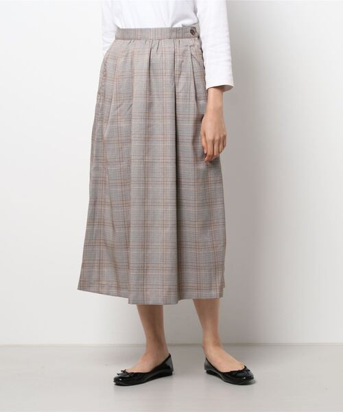ehka sopo（エヘカソポ）の「グレンチェックギャザースカート（スカート・レディース・ベージュ/ブラウン/グレー・ﾌﾘ-）」の19枚目の写真
