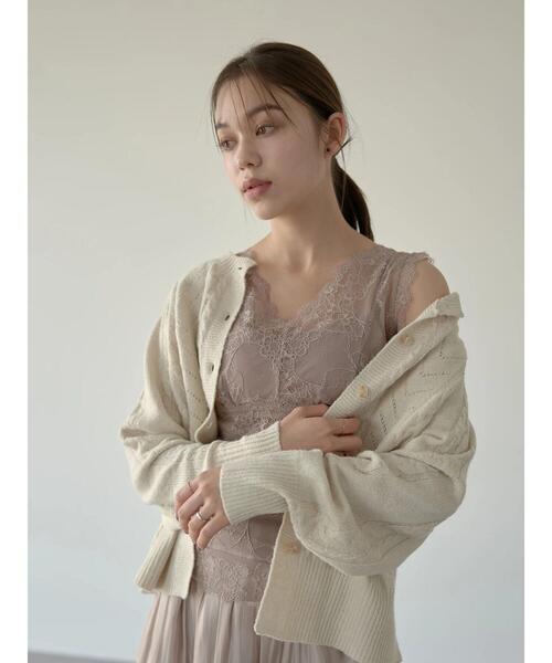 earth music&ecology（アースミュージックアンドエコロジー）の「華奢レースカップ付インナー ＊（キャミソール・レディース・ブラック/アイボリー/モカ/ピンクベージュ・S/M）」の17枚目の写真