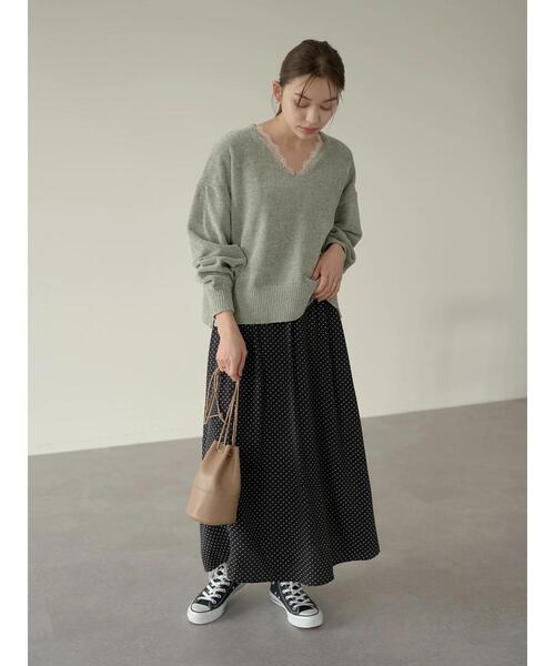 earth music&ecology（アースミュージックアンドエコロジー）の「華奢レースカップ付インナー ＊（キャミソール・レディース・ブラック/アイボリー/モカ/ピンクベージュ・S/M）」の7枚目の写真