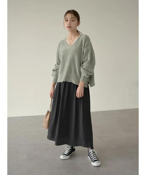 earth music&ecology（アースミュージックアンドエコロジー）の「華奢レースカップ付インナー ＊（キャミソール・レディース・ブラック/アイボリー/モカ/ピンクベージュ・S/M）」の6枚目の写真