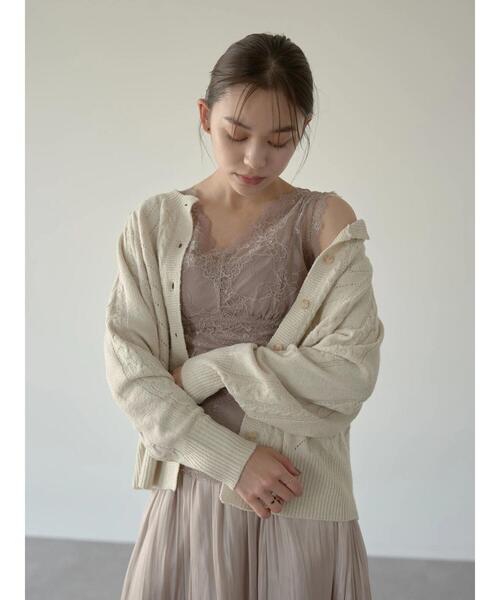 earth music&ecology（アースミュージックアンドエコロジー）の「華奢レースカップ付インナー ＊（キャミソール・レディース・ブラック/アイボリー/モカ/ピンクベージュ・S/M）」の20枚目の写真