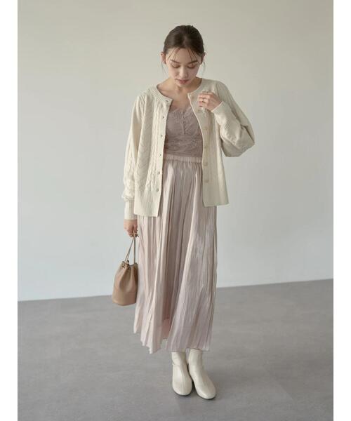 earth music&ecology（アースミュージックアンドエコロジー）の「華奢レースカップ付インナー ＊（キャミソール・レディース・ブラック/アイボリー/モカ/ピンクベージュ・S/M）」の12枚目の写真