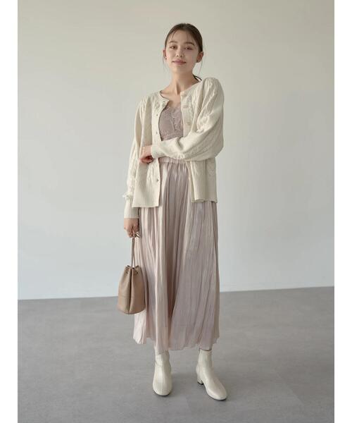 earth music&ecology（アースミュージックアンドエコロジー）の「華奢レースカップ付インナー ＊（キャミソール・レディース・ブラック/アイボリー/モカ/ピンクベージュ・S/M）」の8枚目の写真