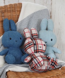 Miffy（ ミッフィー）の「ミッフィー チェック ぬいぐるみ 33cm ベージュ（インテリア雑貨）」