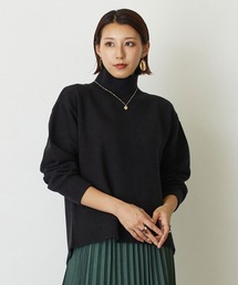 NICOLE white | バックスリット ハイネックプルオーバー(ニット/セーター)