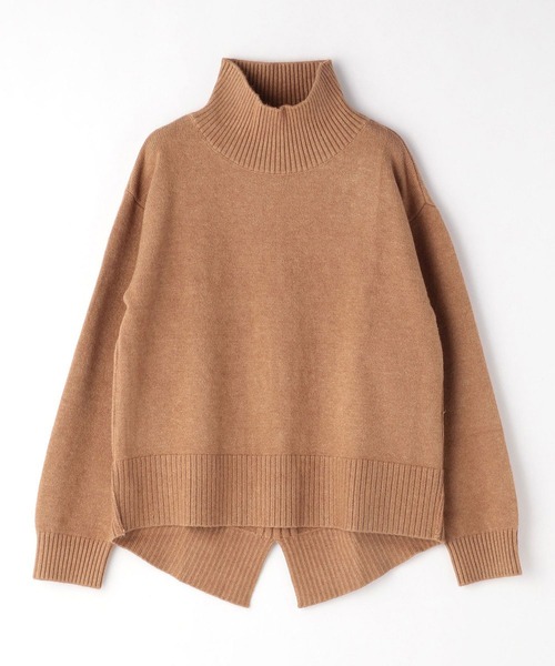 NICOLE white（ニコルホワイト）の「バックスリット ハイネックプルオーバー（ニット/セーター・レディース・オフホワイト/ブラック/モカ/ベージュ/サックスブルー・FREE）」の8枚目の写真