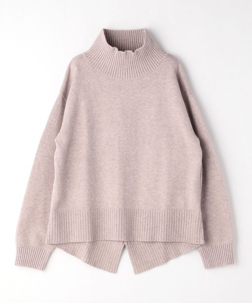 NICOLE white（ニコルホワイト）の「バックスリット ハイネックプルオーバー（ニット/セーター・レディース・オフホワイト/ブラック/モカ/ベージュ/サックスブルー・FREE）」の9枚目の写真