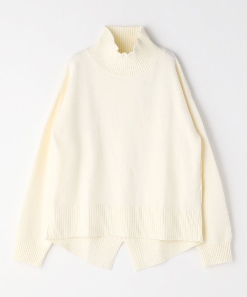 NICOLE white（ニコルホワイト）の「バックスリット ハイネックプルオーバー（ニット/セーター・レディース・オフホワイト/ブラック/モカ/ベージュ/サックスブルー・FREE）」の10枚目の写真