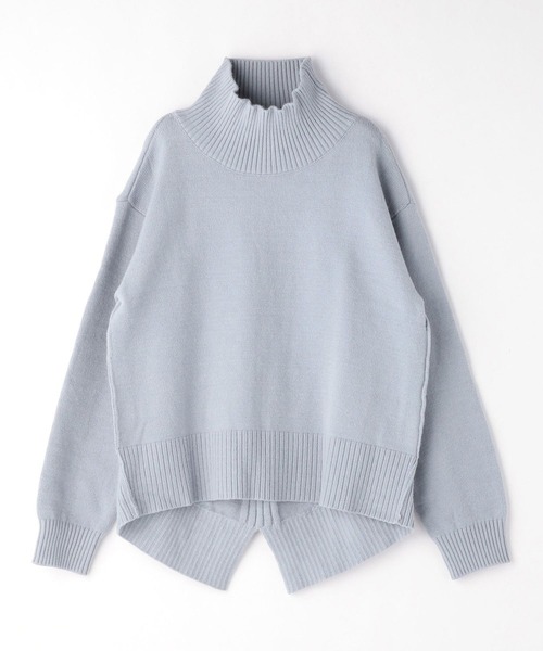 NICOLE white（ニコルホワイト）の「バックスリット ハイネックプルオーバー（ニット/セーター・レディース・オフホワイト/ブラック/モカ/ベージュ/サックスブルー・FREE）」の12枚目の写真