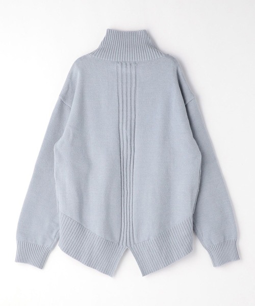 NICOLE white（ニコルホワイト）の「バックスリット ハイネックプルオーバー（ニット/セーター・レディース・オフホワイト/ブラック/モカ/ベージュ/サックスブルー・FREE）」の13枚目の写真