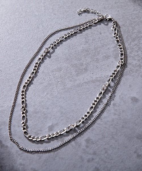 Adoon plain（アドーンプレーン）の「2連チェーンネックレス（ネックレス・レディース・シルバー/ゴールド・FREE）」の3枚目の写真
