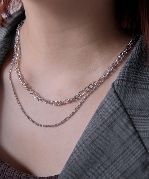 Adoon plain（アドーンプレーン）の「2連チェーンネックレス（ネックレス・レディース・シルバー/ゴールド・FREE）」の11枚目の写真