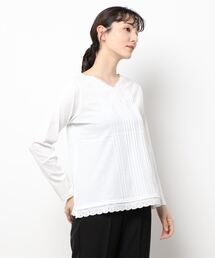 Samansa Mos2 | Vネックレースカットソー(Tシャツ/カットソー)