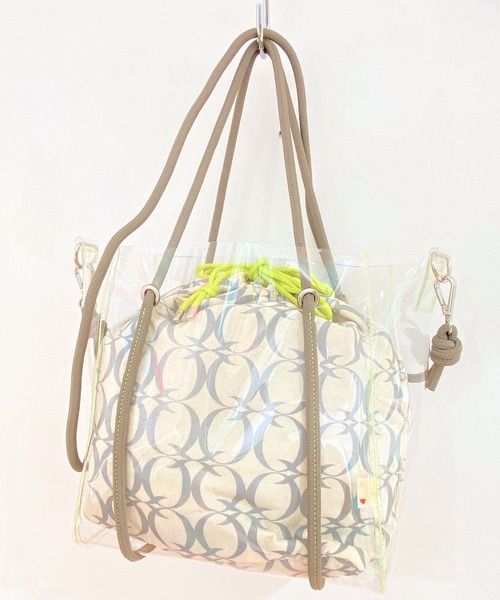 Q（キュー）の「クリアトート（トートバッグ・レディース・ピンク/ライム・ONE SIZE）」の20枚目の写真