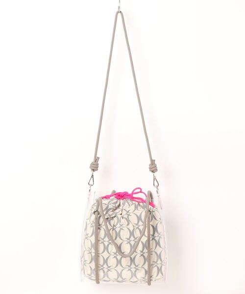 Q（キュー）の「クリアトート（トートバッグ・レディース・ピンク/ライム・ONE SIZE）」の8枚目の写真