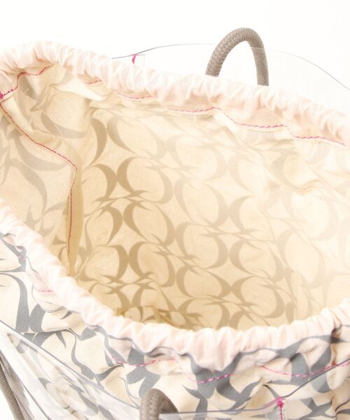 Q（キュー）の「クリアトート（トートバッグ・レディース・ピンク/ライム・ONE SIZE）」の6枚目の写真