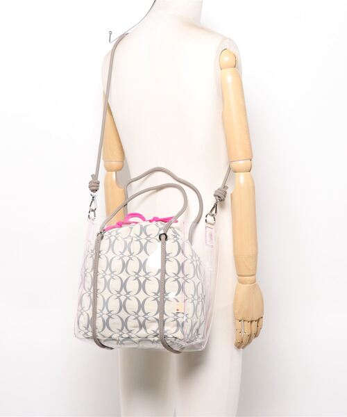 Q（キュー）の「クリアトート（トートバッグ・レディース・ピンク/ライム・ONE SIZE）」の5枚目の写真