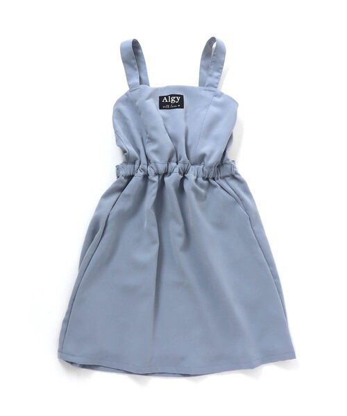 algy（アルジー）の「バックりぼんジャンスカ（ジャンパースカート・キッズ・ピンク/サックスブルー・XX-SMALL/X-SMALL/SMALL/MEDIUM）」の2枚目の写真