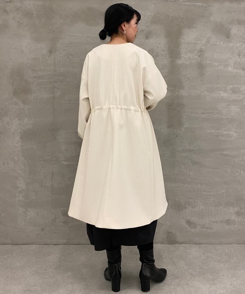 BEARDSLEY ビアズリー　リネンポリバルーン袖コート　スプリングコート BEARDSLEY｜バルーン袖フレアーコート | Rakuten Fashion(楽天