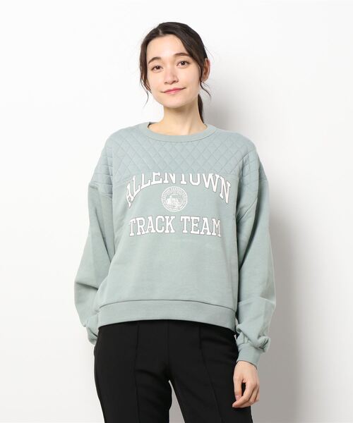 Samansa Mos2(サマンサ モスモス)の「キルティング切替裏起毛スウェット(スウェット・レディース・ネイビー/ベージュ/ミント・フリ-)」の7枚目の写真