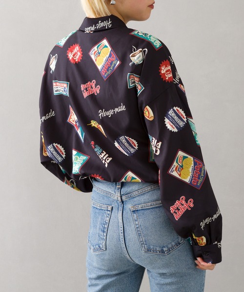SpRay（スプレイ）の「総柄シャツ（シャツ/ブラウス・レディース・ブラック/オフホワイト・FREE）」の6枚目の写真