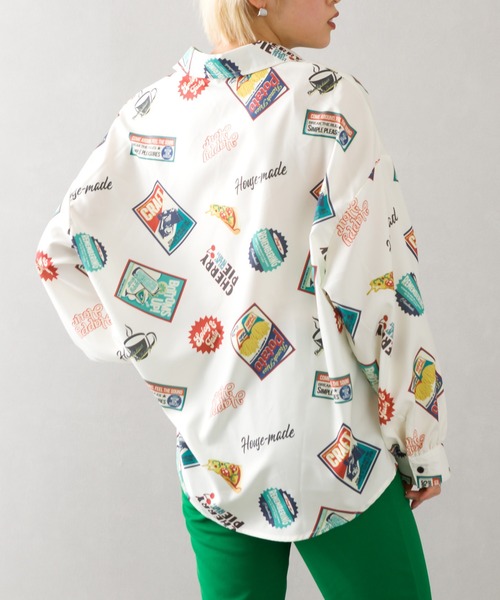 SpRay（スプレイ）の「総柄シャツ（シャツ/ブラウス・レディース・ブラック/オフホワイト・FREE）」の11枚目の写真