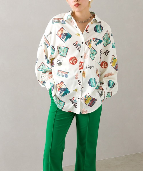 SpRay（スプレイ）の「総柄シャツ（シャツ/ブラウス・レディース・ブラック/オフホワイト・FREE）」の12枚目の写真