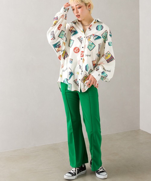 SpRay（スプレイ）の「総柄シャツ（シャツ/ブラウス・レディース・ブラック/オフホワイト・FREE）」の13枚目の写真