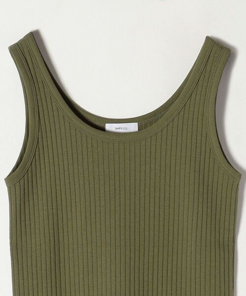 SHIPS any（シップス エニィ）の「SHIPS any:〈ウォッシャブル〉テレコ タンク トップ2（タンクトップ・レディース・ホワイト/ブラック/カーキ/オレンジ/その他・ONE SIZE）」の7枚目の写真