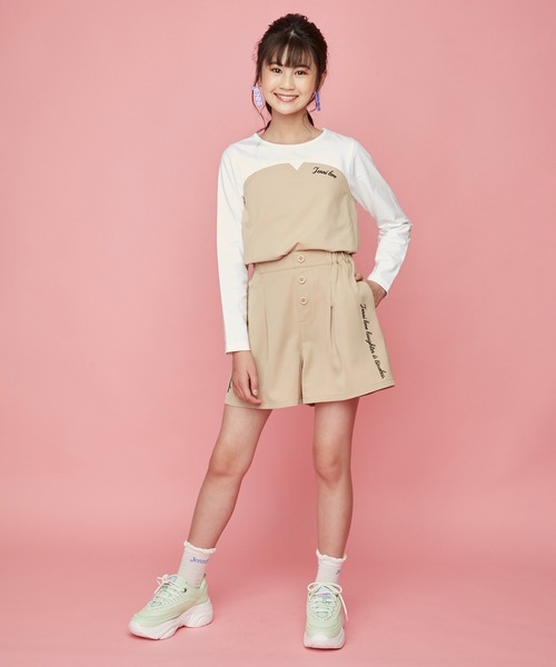 JENNI love(ジェニィラブ)の「ベルト付きビスチェドッキングロンT(Tシャツ/カットソー・キッズ・サックスブルー/ラベンダー/ベージュ・130cm/140cm/160cm/150cm)」の10枚目の写真