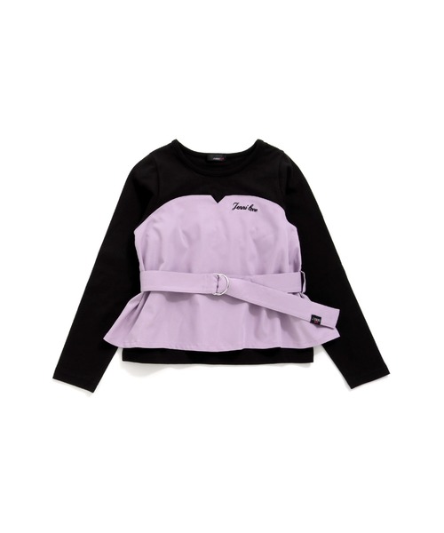 JENNI love(ジェニィラブ)の「ベルト付きビスチェドッキングロンT(Tシャツ/カットソー・キッズ・サックスブルー/ラベンダー/ベージュ・130cm/140cm/160cm/150cm)」の22枚目の写真