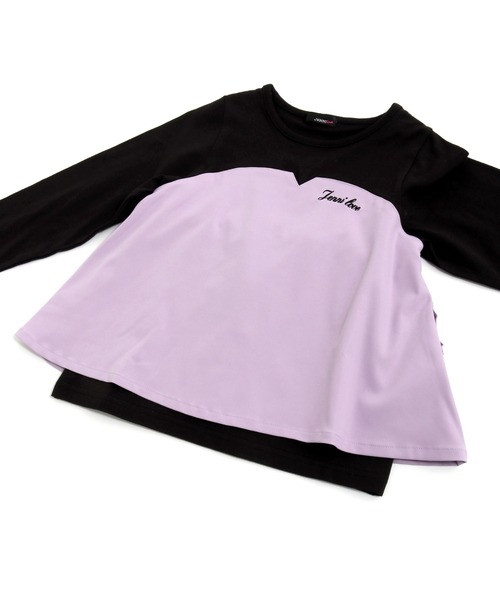 JENNI love(ジェニィラブ)の「ベルト付きビスチェドッキングロンT(Tシャツ/カットソー・キッズ・サックスブルー/ラベンダー/ベージュ・130cm/140cm/160cm/150cm)」の16枚目の写真