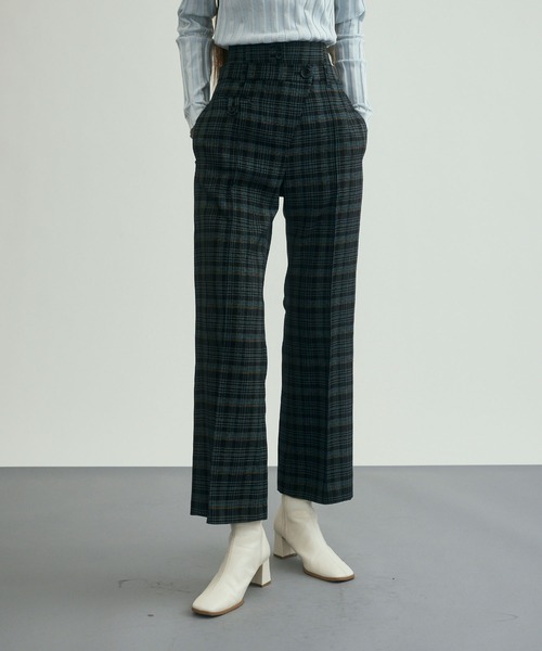 UNITED TOKYO（ユナイテッドトウキョウ）の「ベルフレアパンツ（スラックス・レディース・ブラック/ライム/その他2・1/2）」の6枚目の写真